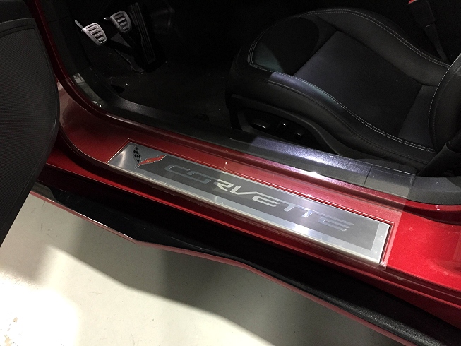 2014 C7 Corvette Stingray Clear Door Sill Kick Plates