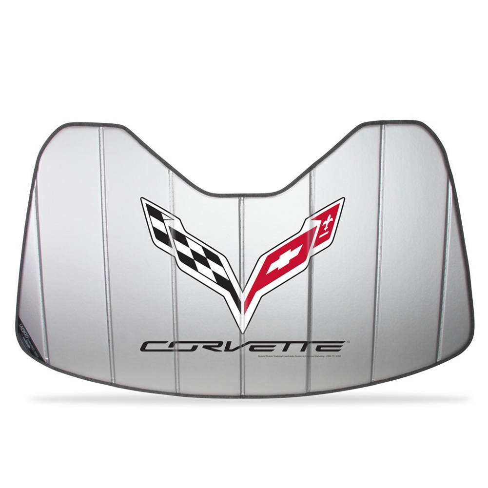 C7 Corvette Stingray Logo Accordion Style Sunshade