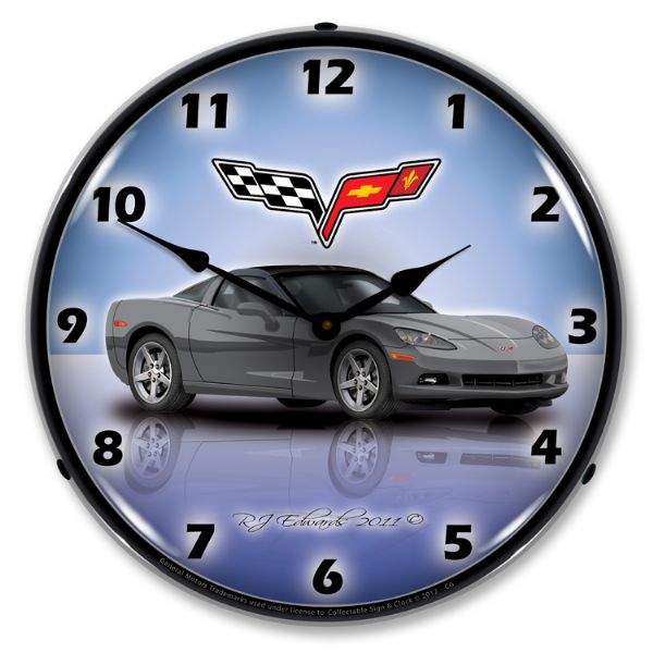 2005-2013 Corvette C6 LED Clock- C6 Cyber Grey CA-57635 