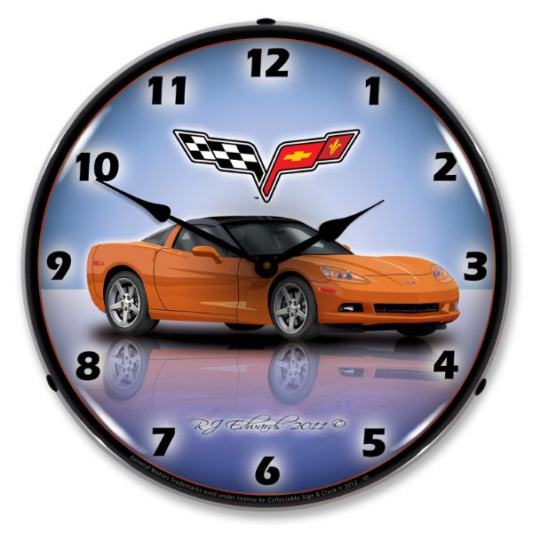 2005-2013 Corvette C6 LED Clock- C6 Inferno Orange CA-57636 