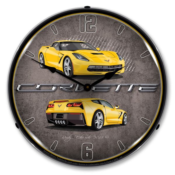 2014-2019 Corvette C7 LED Clock- C7 Velocity Yellow CA-57658 