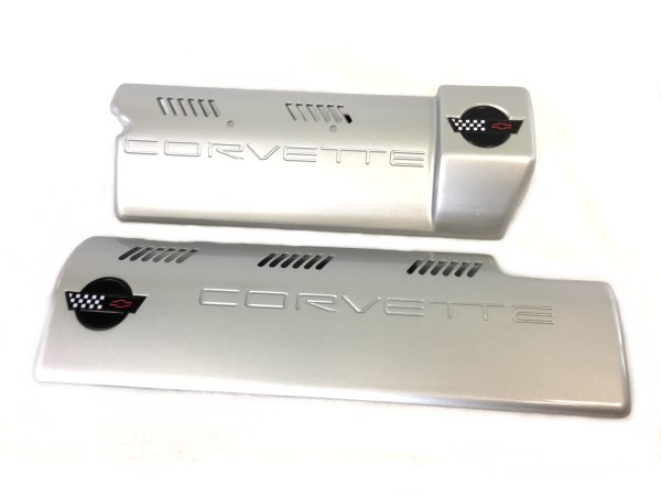 Silver painted C4 Fuel Rail Covers