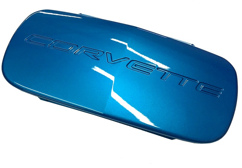 c5 corvette front bumper license plate filler painted nassau blue