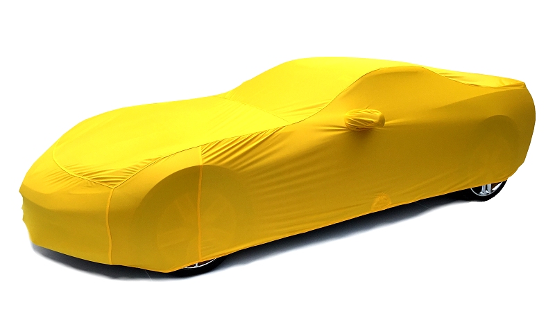 C7 Corvette Stingray Car Cover - Indoor Super Stretch Extra Soft - Color Matched Corvette Racing Yellow