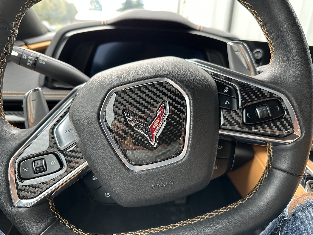 C8 Corvette Carbon Fiber Steering Wheel Outer Controls Overlays