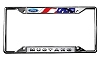 2015-2019 Ford Mustang License Plate Frame - Chrome Flags