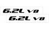 2010-2015 Camaro Hood Rise Decal Set - 6.2L V8 