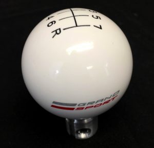 C7 Corvette Grand Sport White Shift Knob With Black Shift Pattern / Grand Sport Logo