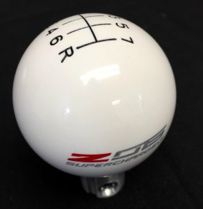 C7 Z06 Corvette White Shift Knob With Black Shift Pattern / Z06 Logo