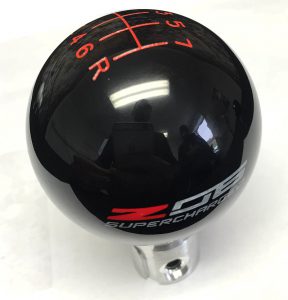 C7 Z06 Corvette Black Shift Knob With Red Shift Pattern / Z06 Logo