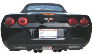C6 Corvette acrylic Taillight black out kit with brake lights on