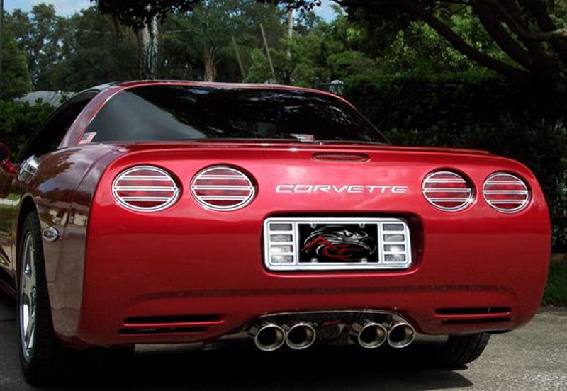 1997-2004 C5 Corvette Slotted Stainless Steel Taillight Bezels Rings