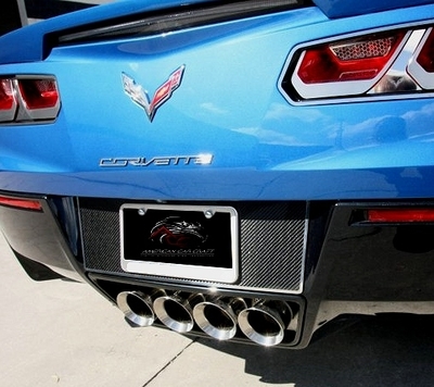 C7 Corvette Stingray Rear License Plate Tag - Carbon Fiber/Stainless Steel