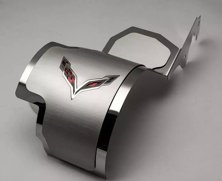 2014-2019 C7/Z06 Corvette - Alternator Cover Crossed Flags Emblem