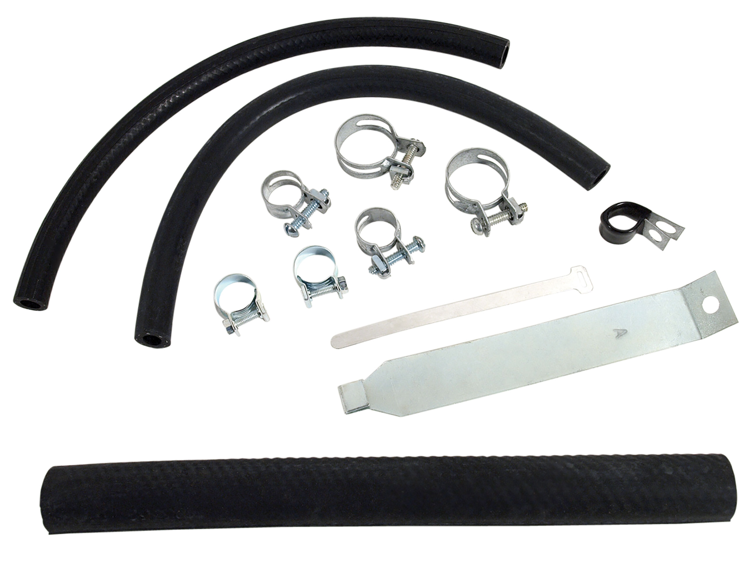 1961-1962 C1 Corvette Expansion Tank Installation Kit - Hoses, Clamps, Mounting Strap