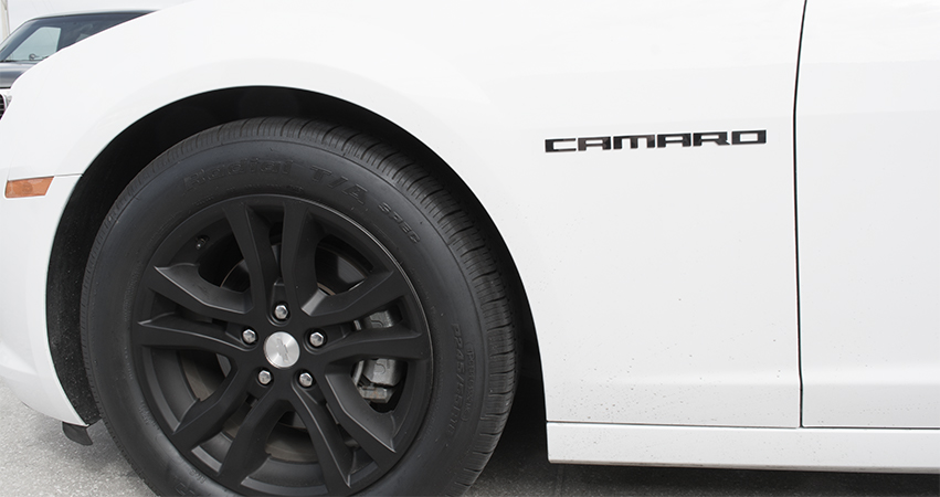 2010-2015 Camaro Block Polished Stainless Emblems 2pc
