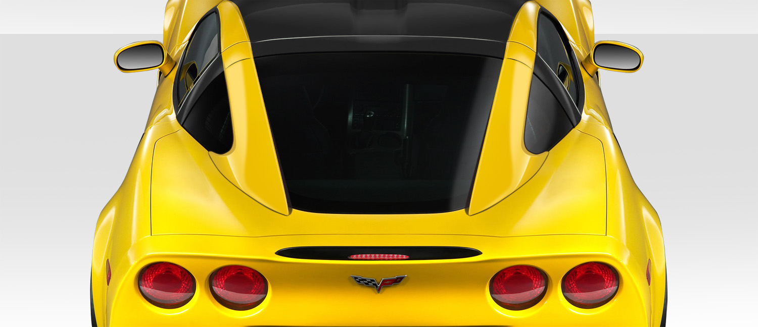 2005-2013 Corvette C6 Duraflex Stingray Look Roof Window Rail Halo Kit - 3 Piece - Includes Stingray Look Window Rails (109342) Stingray Look Halo (109343)