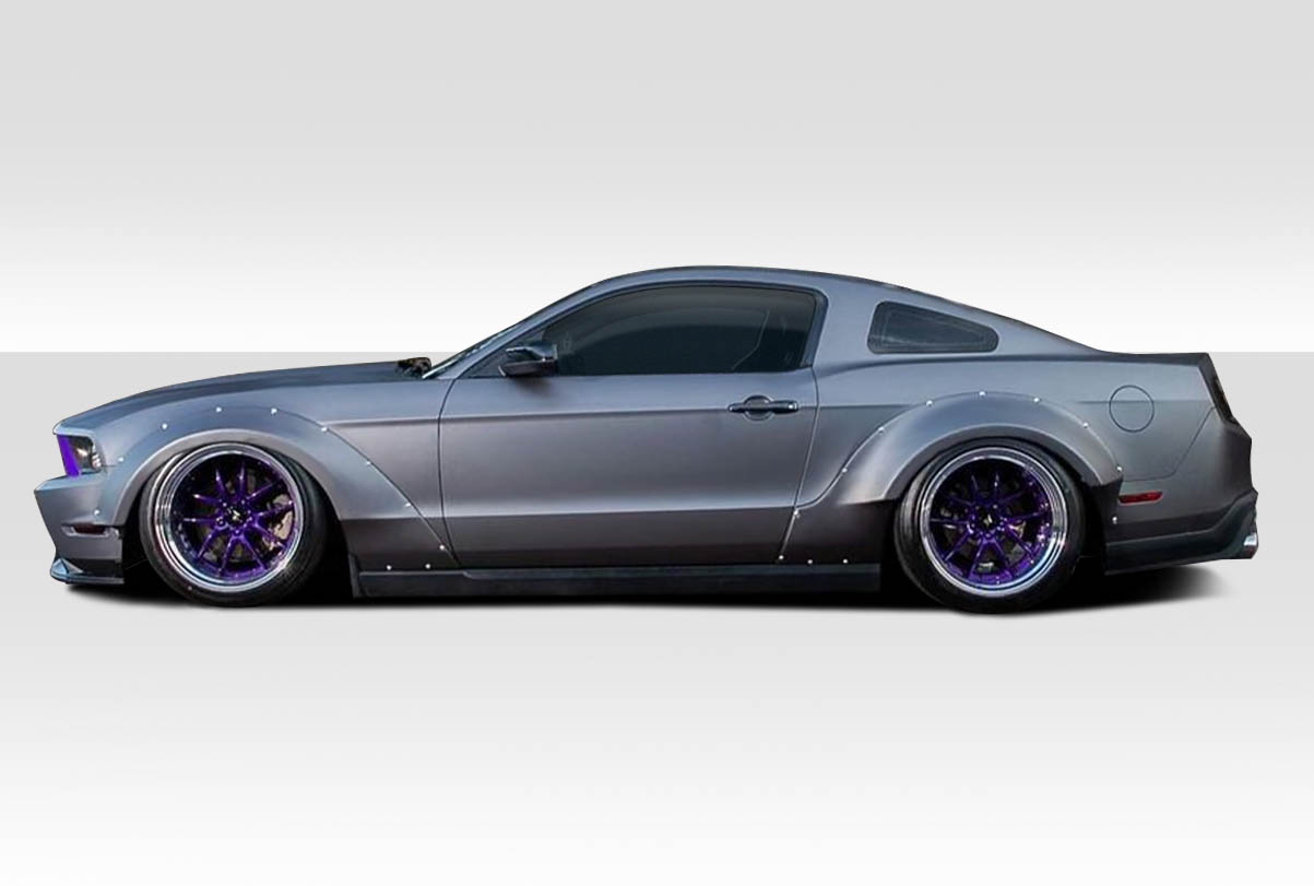 2010-2014 Ford Mustang Duraflex Circuit Wide Body Kit - 4 Piece - Includes Circuit 75 MM Front Fender Flares (112623) Circuit 75 MM Rear Fender Flares (112624)
