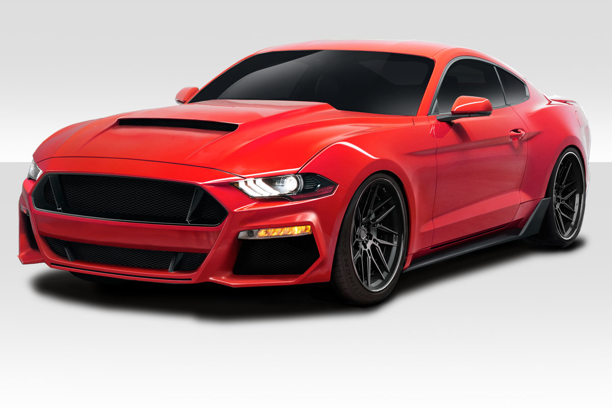 2018-2023 Ford Mustang Duraflex Grid Body Kit - 4 piece - Includes Grid Front Bumper (115000) Grid Side Skirts (115004) Grid Rear Diffuser (115003)
