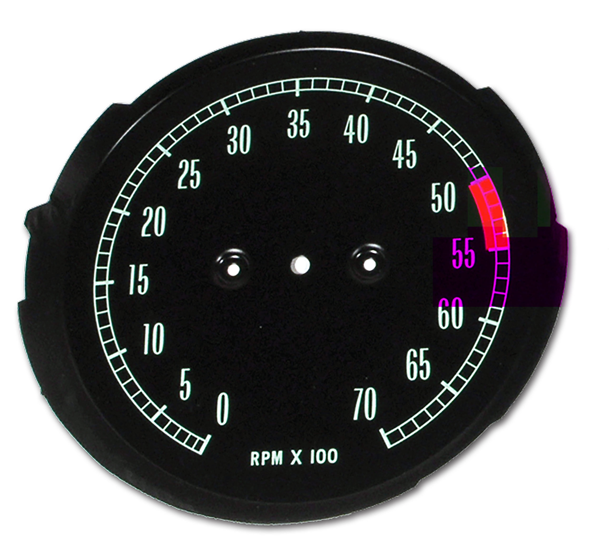 1965-1967 C2 Corvette Tachometer Face 5300 RPM Redline