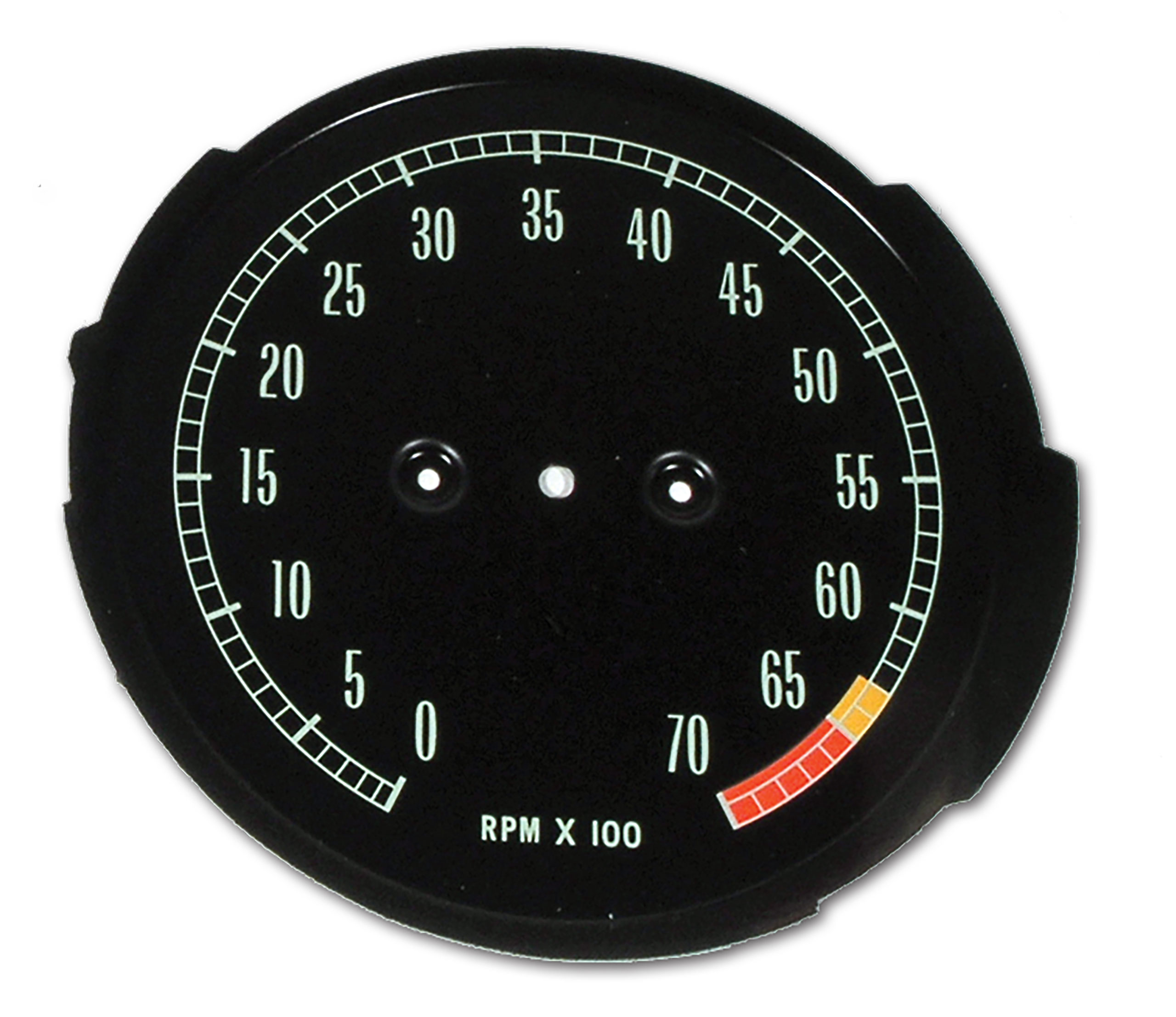 1965-1967 C2 Corvette Tachometer Face 6500 RPM Redline