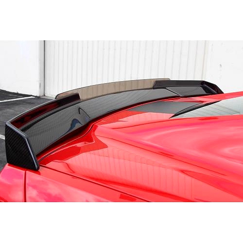 C7 Corvette Stingray Z06 style Carbon Fiber Rear Spoiler installed