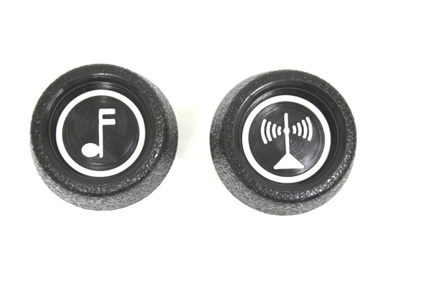 1972-1976 C3 Corvette Outer Radio Knobs Volume And Tune-Pair