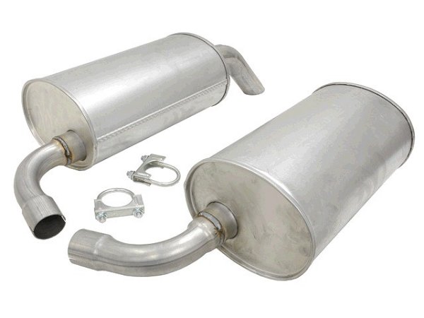 1974 C3 Corvette Aluminized Round Muffler 2 Inch Pair