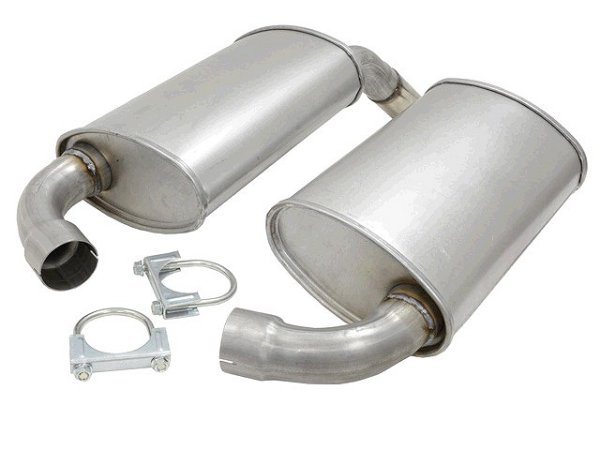 1978-1982 C3 Corvette Pair Mufflers Stainless Steel Tips 2 1/2 Inch