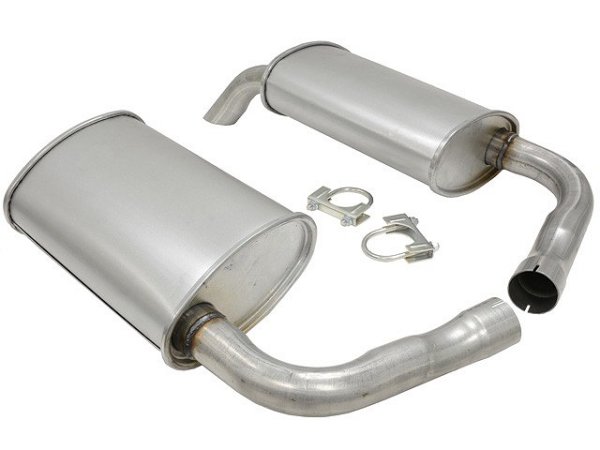 1978 C3 Corvette Pair Aluminized Round Muffler L48 2 1/4