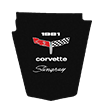 1980-1981 C3 Corvette Replacement Hood Liner w/Color Logo Emblem