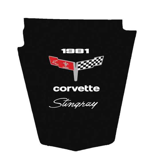 1980-1981 C3 Corvette Replacement Hood Liner w/Color Logo Emblem 1980-1981 C3 Corvette Replacement Hood Liner w/Color Logo Emblem