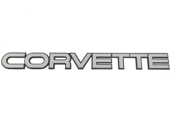 1984-1990 C4 Corvette Rear Bumper Emblem Brushed Chrome