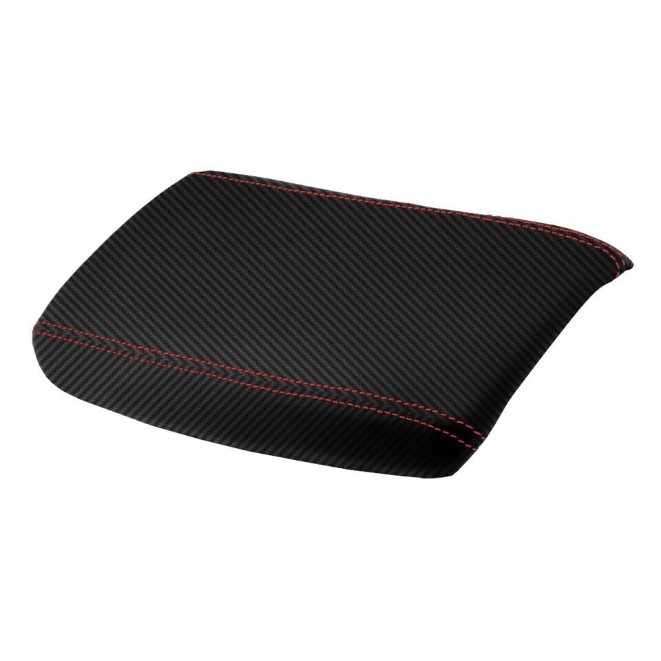 1997-2004 C5 Corvette Console Armrest PVC Carbon Fiber Cover Red Stitch