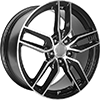 1997-2004 C5 Corvette Performance Replicas Z51 Style Split Spoke Gloss Black/Machined Wheel Rim 17x8.5" Fits C5 Front