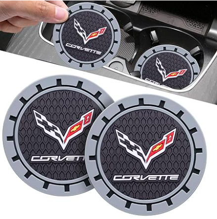 1997-2023 C5 C6 C7 C8 Corvette Cup Holder Coasters - Black