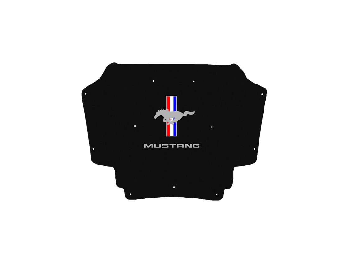 1999-2004 Ford Mustang Replacement Hood Liner w/Color Logo Emblem 1999-2004 Ford Mustang Replacement Hood Liner w/Color Logo Emblem