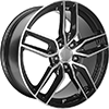 2005-2013 C6 Corvette Performance Replicas Z51 Style Split Spoke Gloss Black/Machined Wheel Rim 18x8.5" Fits C6 Front