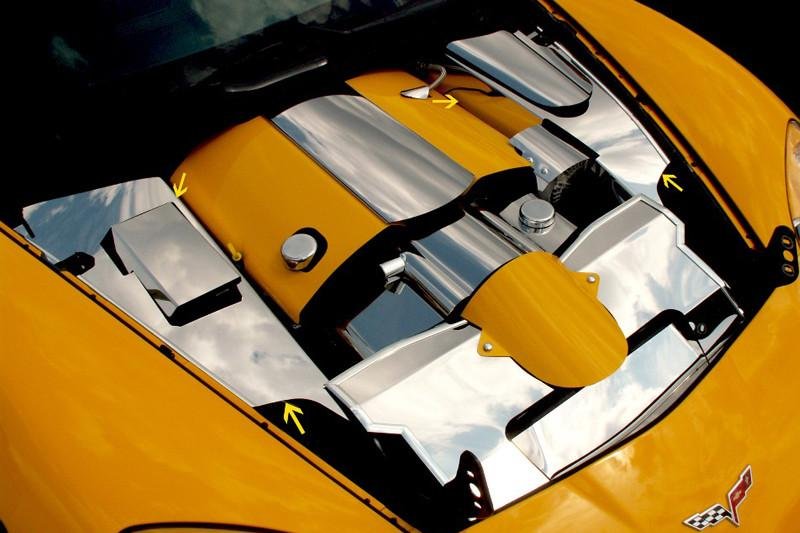 2005-2013 C6 Corvette Stainless Steel Inner Fender Covers