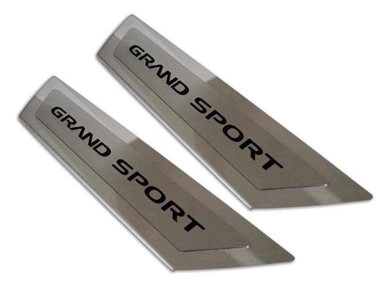 C6 Corvette Grand Sport Door Sill Plates w/Carbon GRAND SPORT Inlay