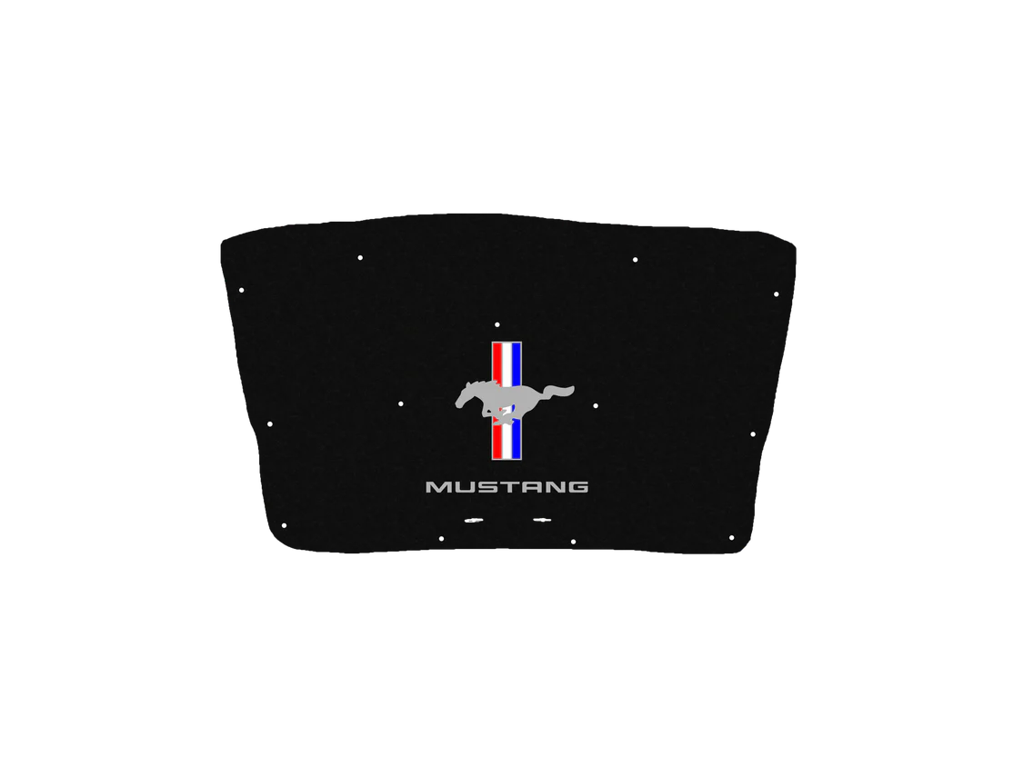 2010-2014 Ford Mustang Replacement Hood Liner w/Color Logo Emblem 2010-2014 Ford Mustang Replacement Hood Liner w/Color Logo Emblem