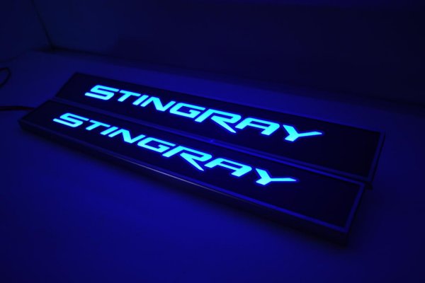 2014-2018 C7 Corvette Stingray Carbon Fiber LED Sill Plates