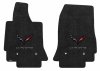 C7 Corvette Carbon Fiber Flag with Corvette Lettering Floor Mats Double Logo