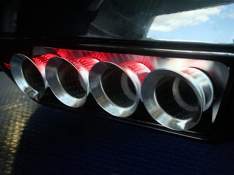 2014-2019 C7 Corvette Red Led Lights Exhaust Filler Panel