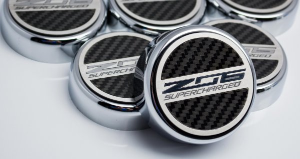 2015-2018 C7 Corvette ZO6 Fluid Cap Cover Set Z06 SUPERCHARGED with REAL Carbon Fiber