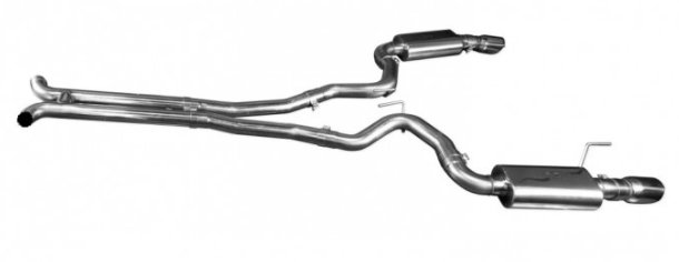 2015-2017 Mustang GT Convertible Exhaust With H-Pipe Full 3 inch With Polished Tips