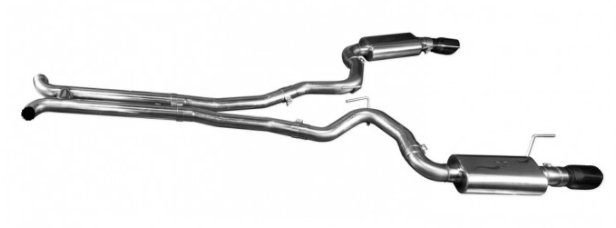 2015-2017 Mustang GT Exhaust With H-Pipe Full 3 inch With Black Tips