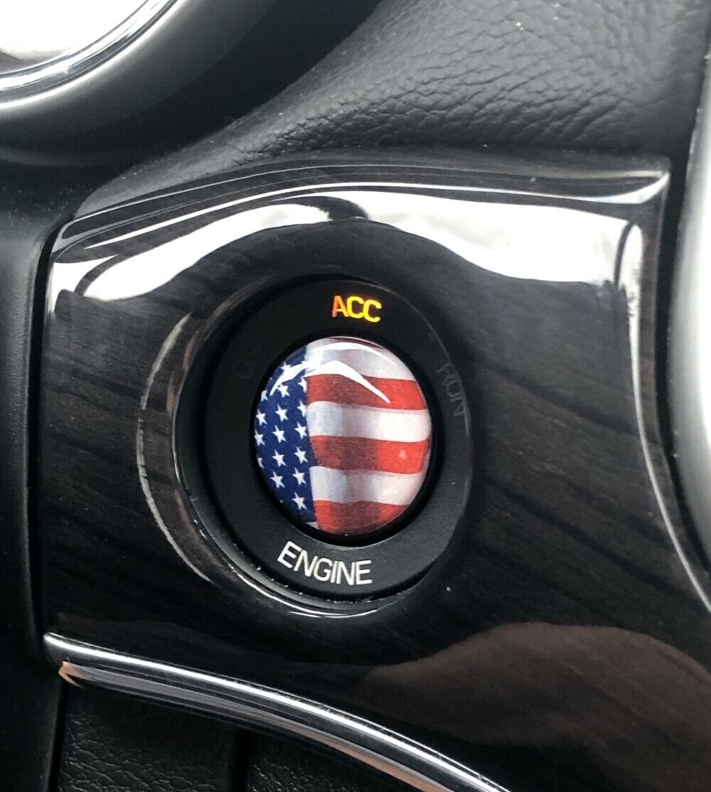 Push to Start Button Badge Cover Accessories 3D Domed SRT Style Red Start Stop Sticker Emblem Red GRIDREADY 2015-2020 Dodge Charger/Challenger Starter Button Decal Overlay