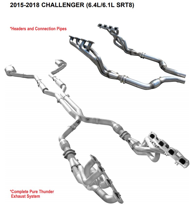 2015-2019 Dodge Challenger SRT, Scat Pack American Racing Headers Exhaust System 2015-2019 Dodge Challenger SRT, Scat Pack American Racing Headers Exhaust System