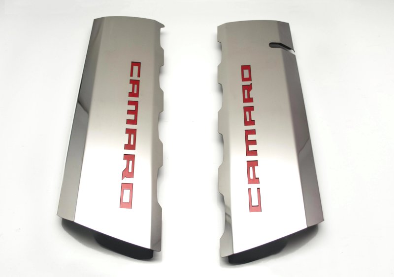 2016-2023 Camaro SS Stainless Steel Fuel Rail Overlays With CAMARO Cut Outs